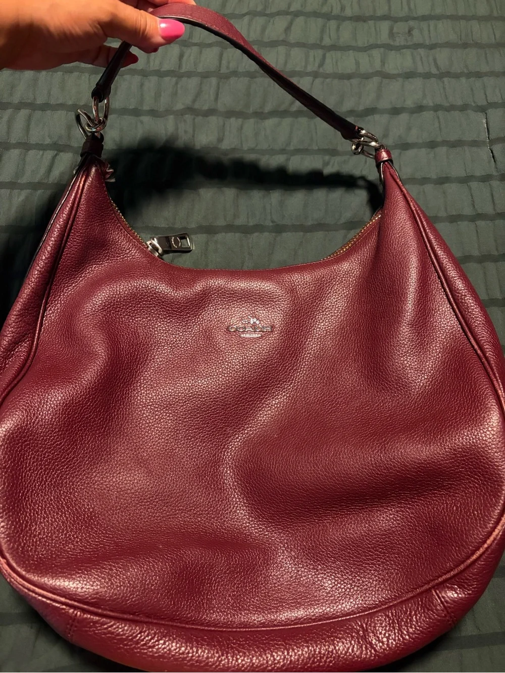 Coach Harley Hobo Shoulder Bag in Burgandy